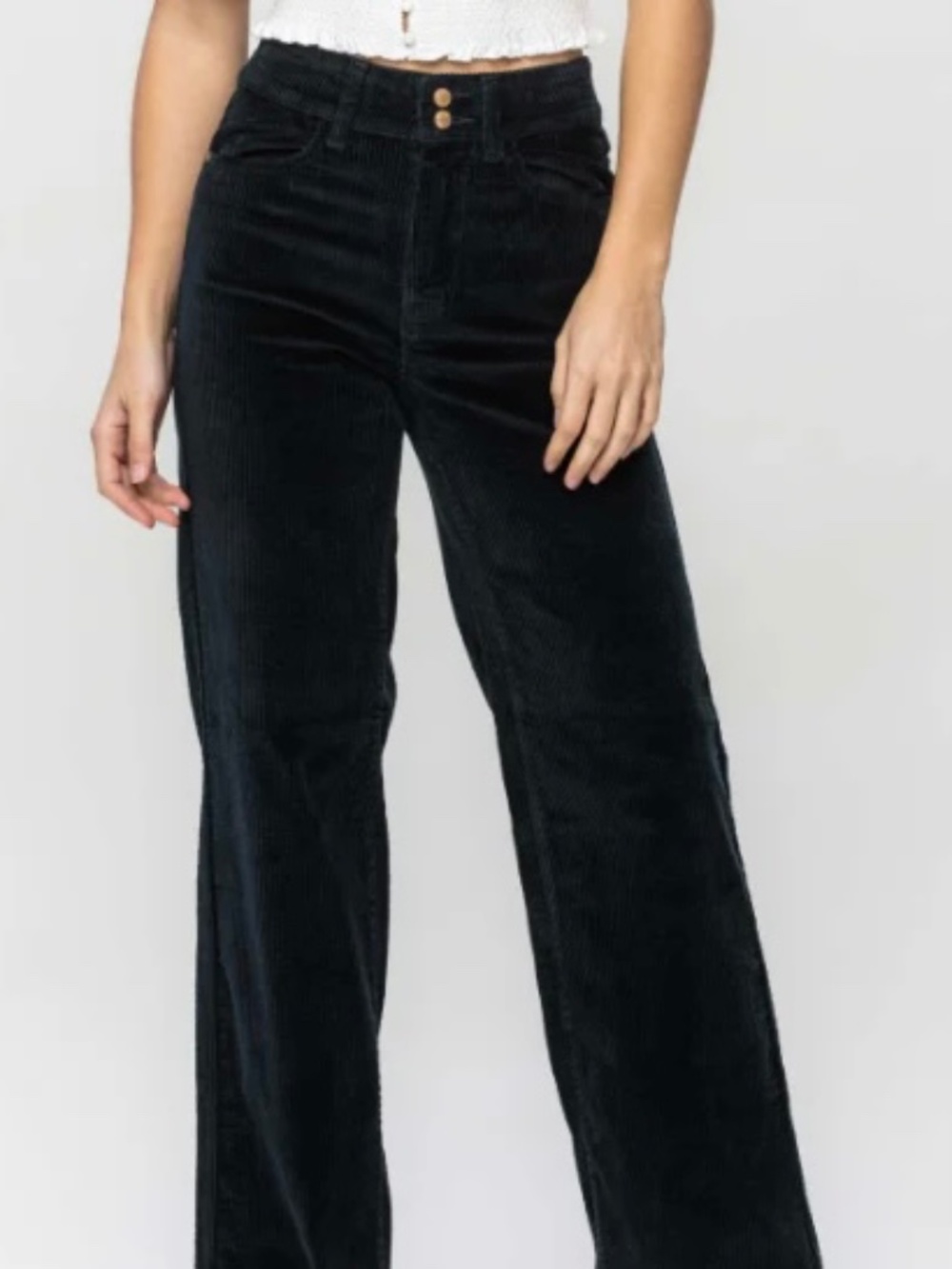 JUDY BLUE Emerald Green Cotton Corduroy Wide Leg